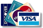 We accept these 4 credit cards!